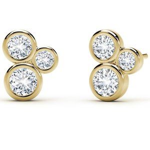 De Beers Forevermark Tribute Diamond Studs, 0.56 TCW, 18k YG, Bezel Setting